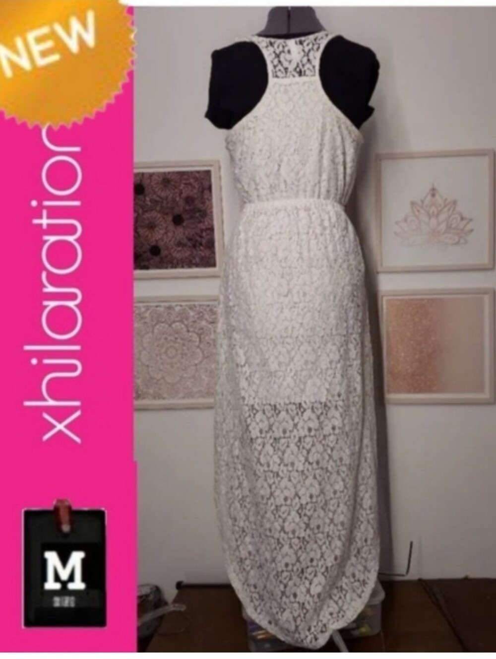 🆕⭐️ 5/ $30 - White lace dress, NWOT, size medium, high low